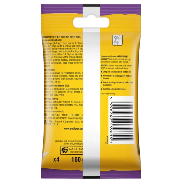 PEDIGREE® JUMBONE™ Mini Adult Dog Treats 160gm-Petsbuddy