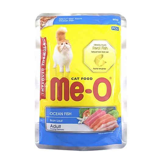 Me-O Wet Cat Food – Ocean Fish (80g x 12 Pouches)-Petsbuddy
