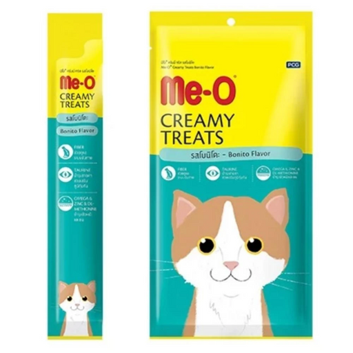 Me-O Creamy Cat Treats – Bonito Pack of 20 (15g Pouch)-Petsbuddy