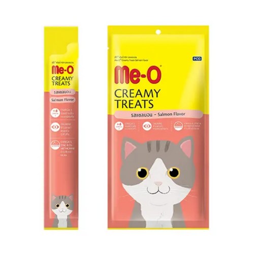 Me-O Creamy Cat Treats – Salmon Pack of 20 (15g Pouch)-Petsbuddy