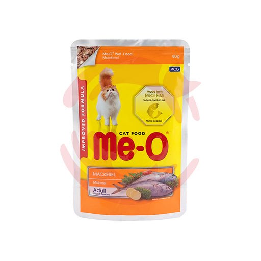 Me-O Wet Cat Food – Mackerel (80g x 12 Pouches)-Petsbuddy