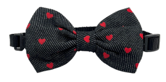 Petblush Heart Print Bow Collar for Cats & Puppies – 10mm