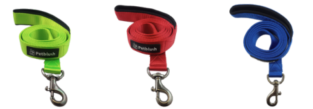 Assorted Bold Color Double Layered Leashes with Padded Handle