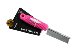Dog Comb with Rubber Handle